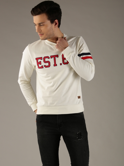 

Flying Machine Men Off-White Printed Sweatshirt