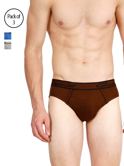 

Genx Men Pack of 3 Assorted Briefs GENX GUSTO OE-ABCDEFGHAB, Blue