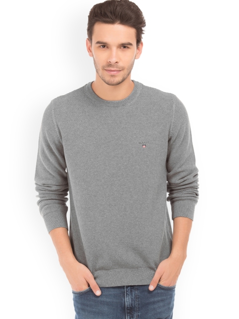 

GANT Men Grey Solid Pullover