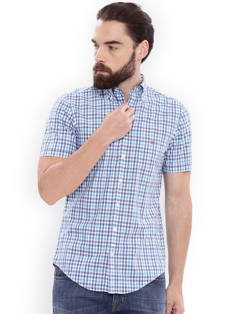 

GANT Men Blue Regular Fit Checked Casual Shirt