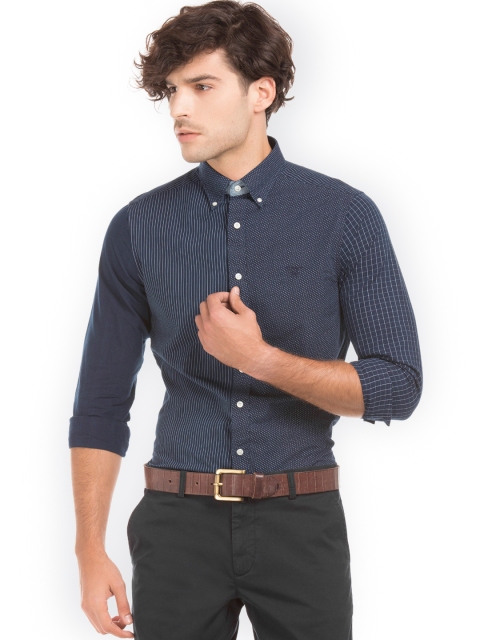 

GANT Men Blue Slim Fit Printed Casual Shirt