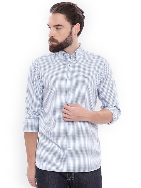 

GANT Men Blue Regular Fit Checked Casual Shirt