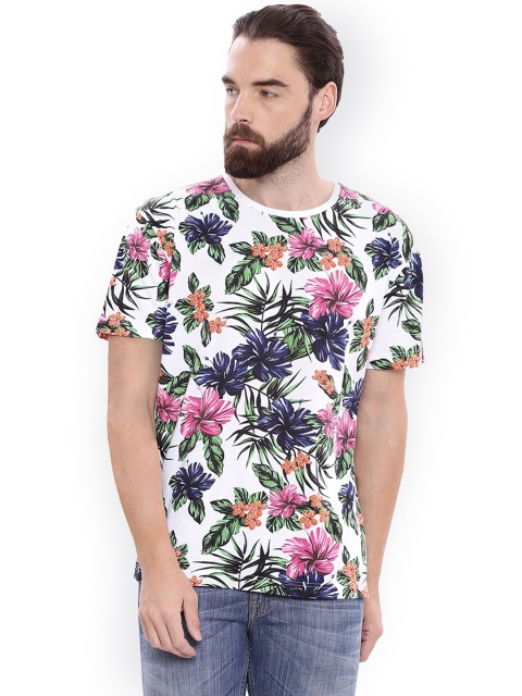 

GANT Men White Printed Round Neck T-shirt