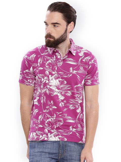 

GANT Men Purple Printed Polo Collar T-shirt