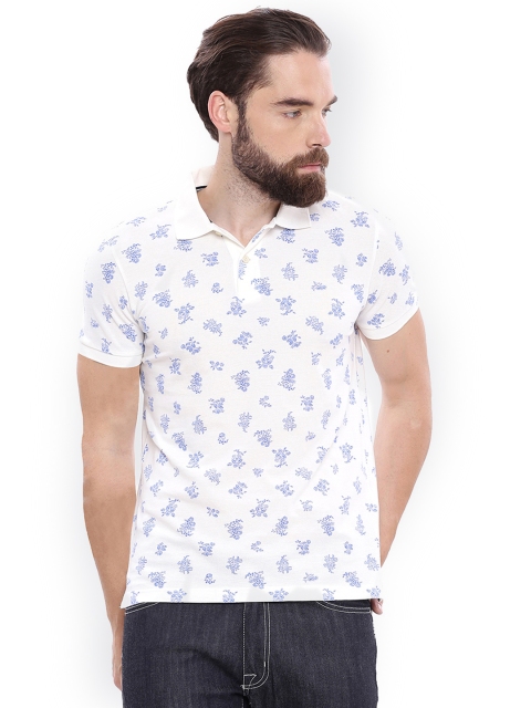 

GANT Men White Printed Polo Collar T-shirt