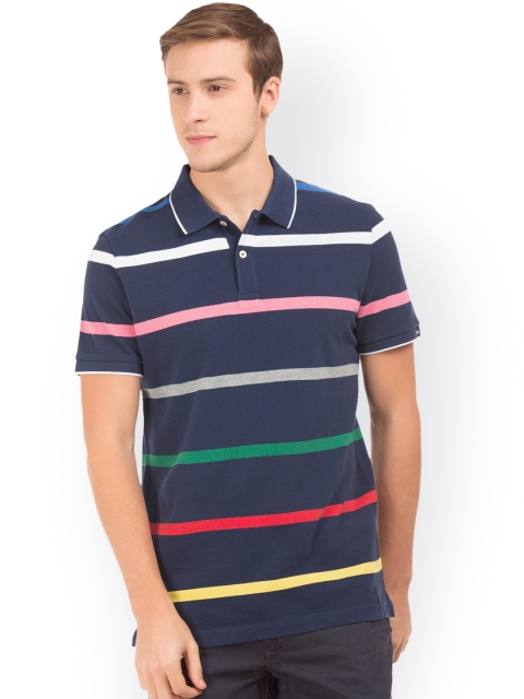 

GANT Men Blue Striped Polo Collar T-shirt