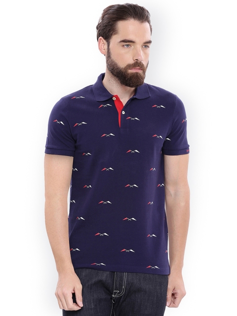 

GANT Men Blue Printed Polo Collar T-shirt