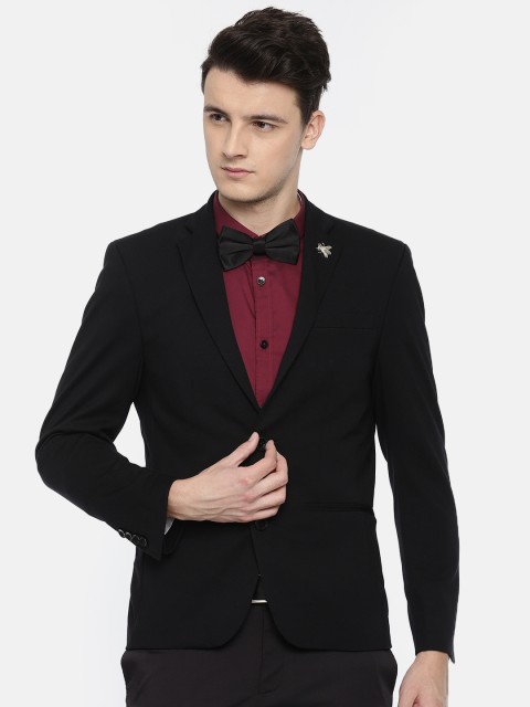 

Jack & Jones Black Single-Breasted Slim Fit Solid Formal Blazer