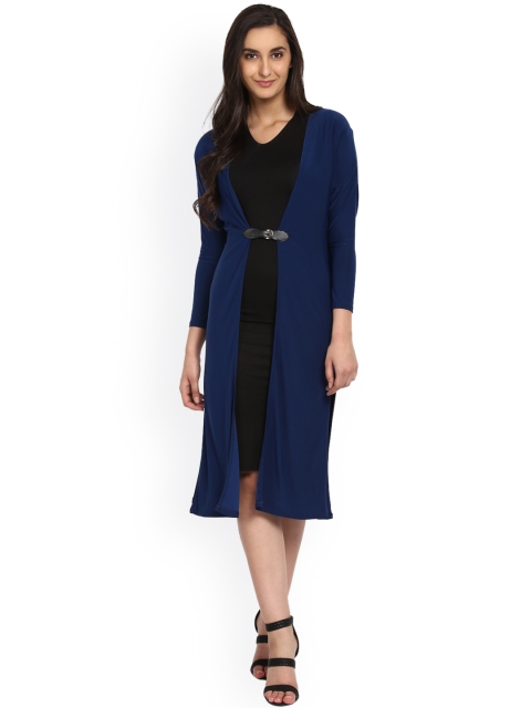 

Kazo Blue Solid Open Front Shrug