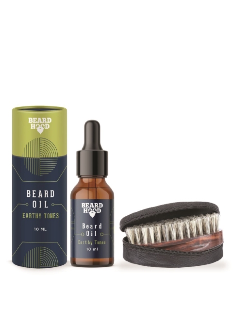 

Beardhood Pack of 2 Earthy Tones Beard Oil & Brush, Black