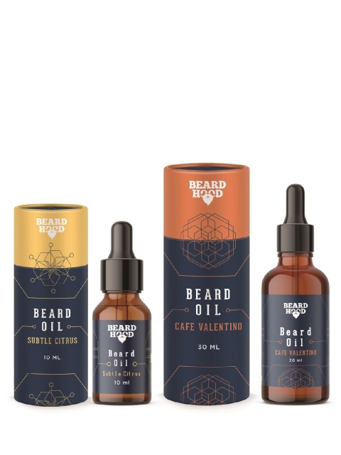 

Beardhood Subtle Citrus & Cafe Valentino Pack of 2 Beard Oils, Black