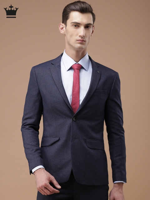 

Louis Philippe Navy Milano Fit Single-Breasted Formal Blazer, Navy blue