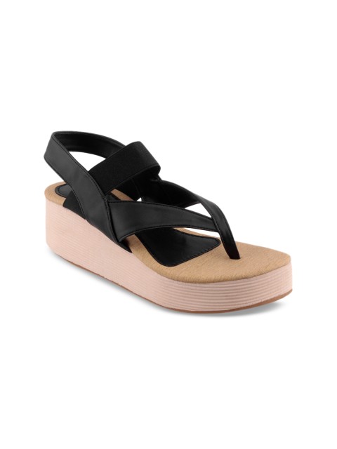 

SHUZ TOUCH Women Black Solid Sandals