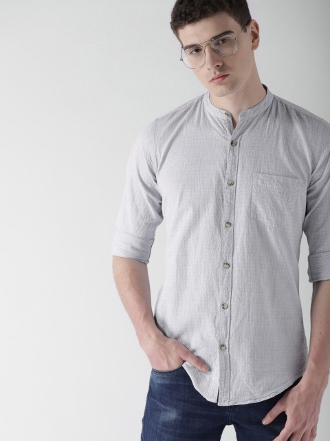 

Mast & Harbour Men Grey Slim Fit Self Design Casual Shirt