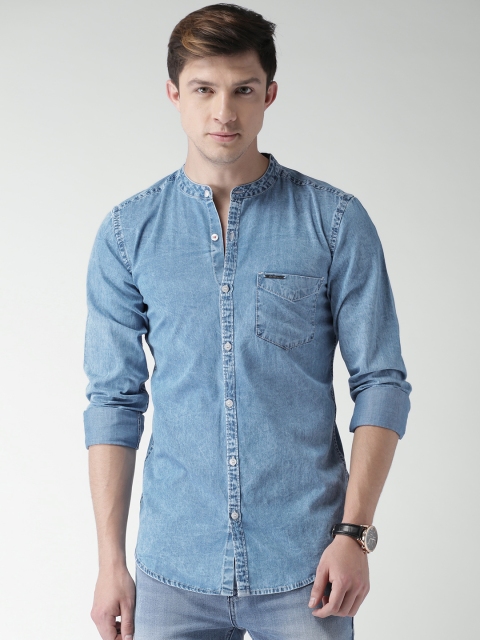 

Mast & Harbour Men Blue Slim Fit Solid Casual Shirt