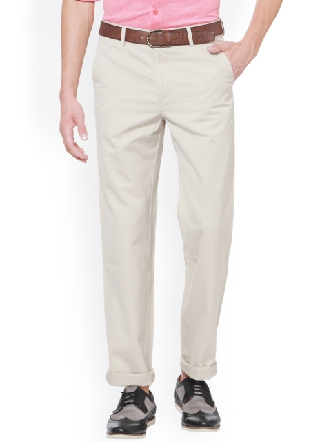 

Allen Solly Men Beige Regular Fit Solid Chinos