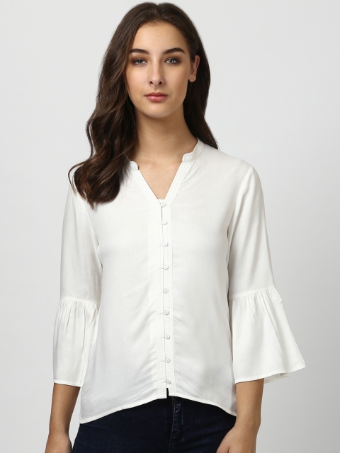 

Harpa Women White Solid Shirt Style Top