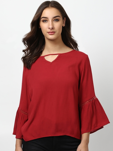 

Harpa Women Maroon Solid Top