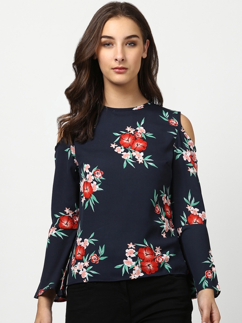 

Harpa Women Navy Blue Printed Top