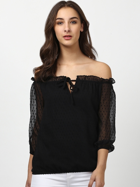

Harpa Women Black Self Design Top