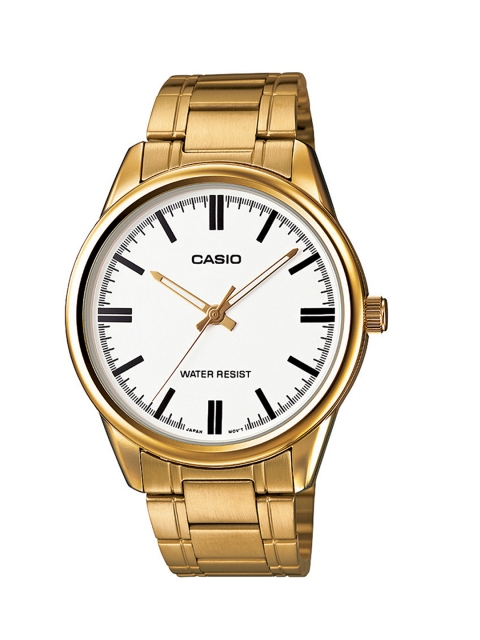 

CASIO Men White & Gold-Toned Analogue Watch MTP-V005G
