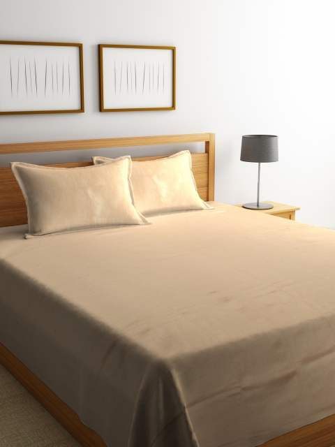

Portico New York Biege Cotton Double Bed Cover with 2 Pillow Covers, Beige