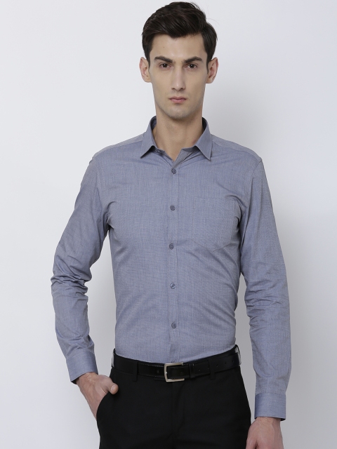 

Black coffee Men Blue Slim Fit Solid Formal Shirt