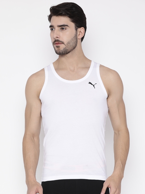 

Puma Men White Solid Innerwear Vest 91894401