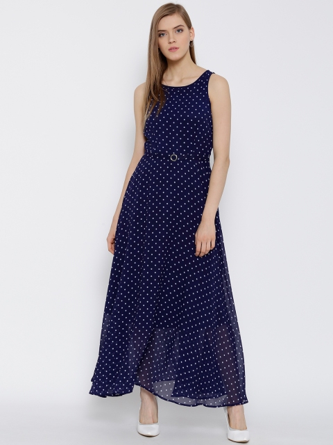 

Latin Quarters Women Blue Printed Fit & Flare Dress