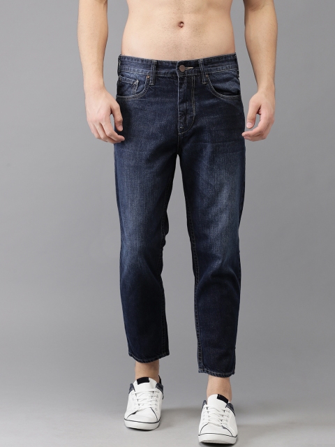 

HERE&NOW Men Blue Slim Fit Mid-Rise Clean Look Cropped Jeans