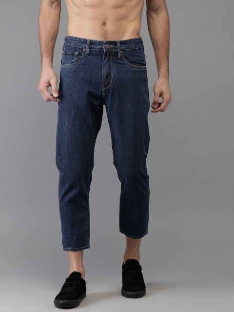 

HERE&NOW Men Blue Slim Fit Mid-Rise Cropped Clean Look Jeans