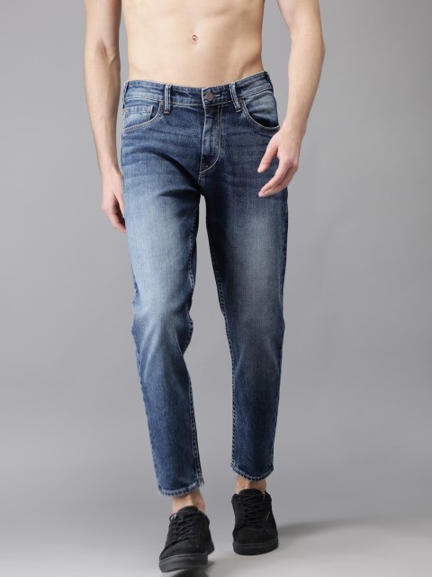 

Moda Rapido Men Blue Tapered Fit Cropped Mid-Rise Clean Look Stretchable Jeans