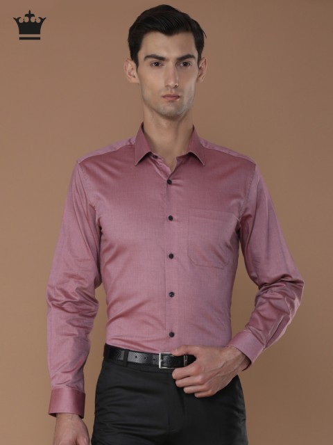 

Louis Philippe Men Pink Slim Fit Self Design Formal Shirt