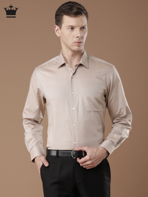 

Louis Philippe Men Beige Slim Fit Self Design Formal Shirt