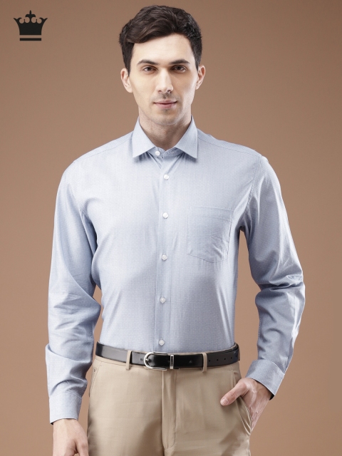 

Louis Philippe Men Blue Slim Fit Self-Design Casual Shirt