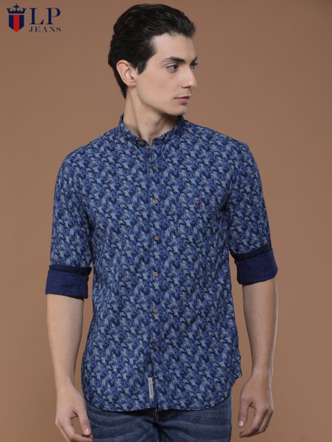 

Louis Philippe Jeans Men Blue Super Slim Fit Printed Casual Shirt