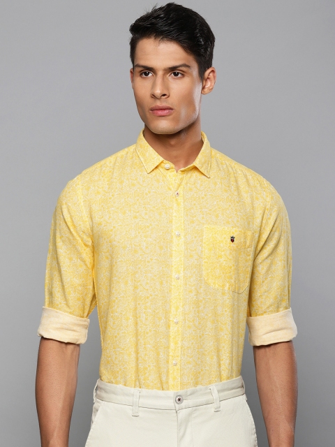 

Louis Philippe Sport Men Yellow Super Slim Fit Printed Casual Shirt