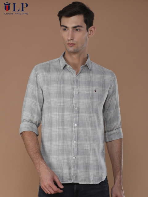 

Louis Philippe Sport Men Grey Super Slim Fit Checked Casual Shirt