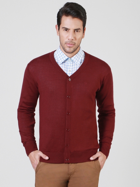 

Allen Solly Men Maroon Solid Cardigan