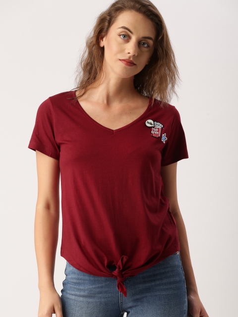 

Ms.Taken by Kriti Sanon Women Burgundy Solid Top