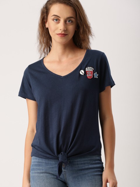 

Ms.Taken by Kriti Sanon Women Navy Solid Top, Navy blue