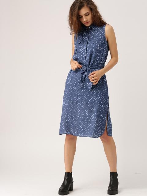 

Ms.Taken Women Blue Printed Shirt Dress