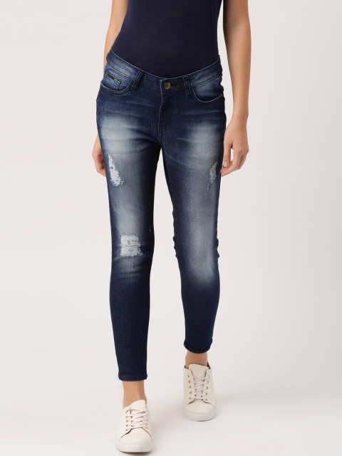 

Ms.Taken by Kriti Sanon Women Blue Skinny Fit Mid-Rise Mildly Distressed Stretchable Jeans