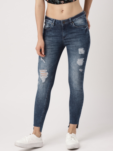 

Ms.Taken by Kriti Sanon Women Blue Slim Fit Mid-Rise Mildly Distressed Stretchable Jeans