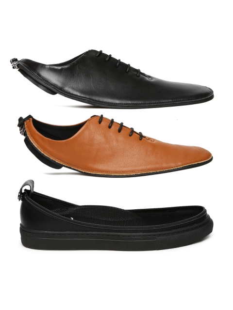 

ACBC Men Pack of 2 Skins of Customizable Shoes with Sole, Black