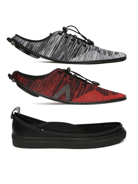 

ACBC Men Pack of 2 Skin of Customizable Shoes with Sole, Black