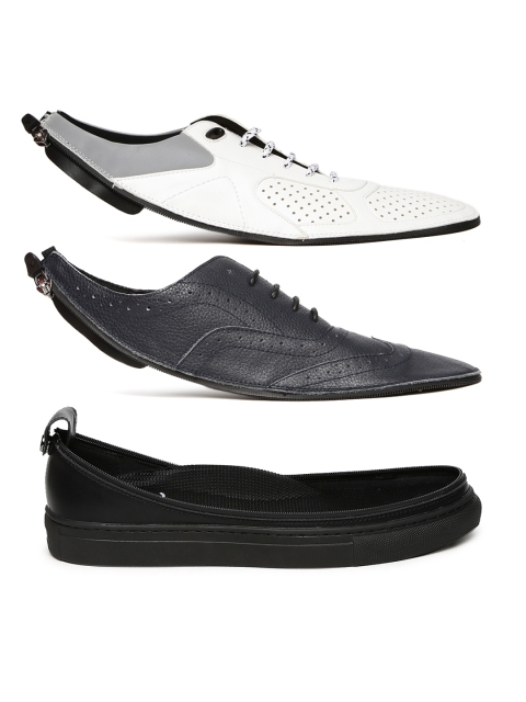 

ACBC Men Pack of 2 Skin of Customizable Shoes with Sole, Navy blue