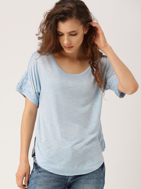 

Ms.Taken Women Blue Solid Top