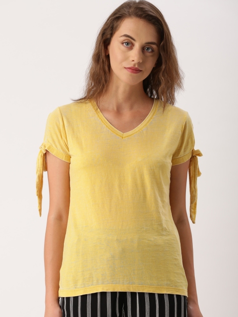 

Ms. Taken by Kriti Sanon Women Mustard Yellow Solid Top
