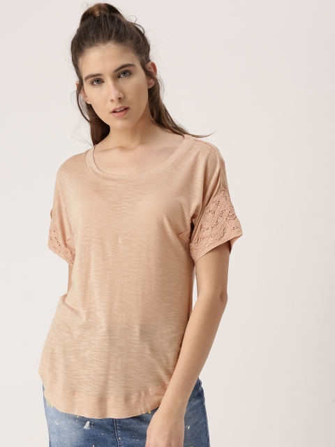 

Ms. Taken by Kriti Sanon Women Peach-Coloured Solid Top